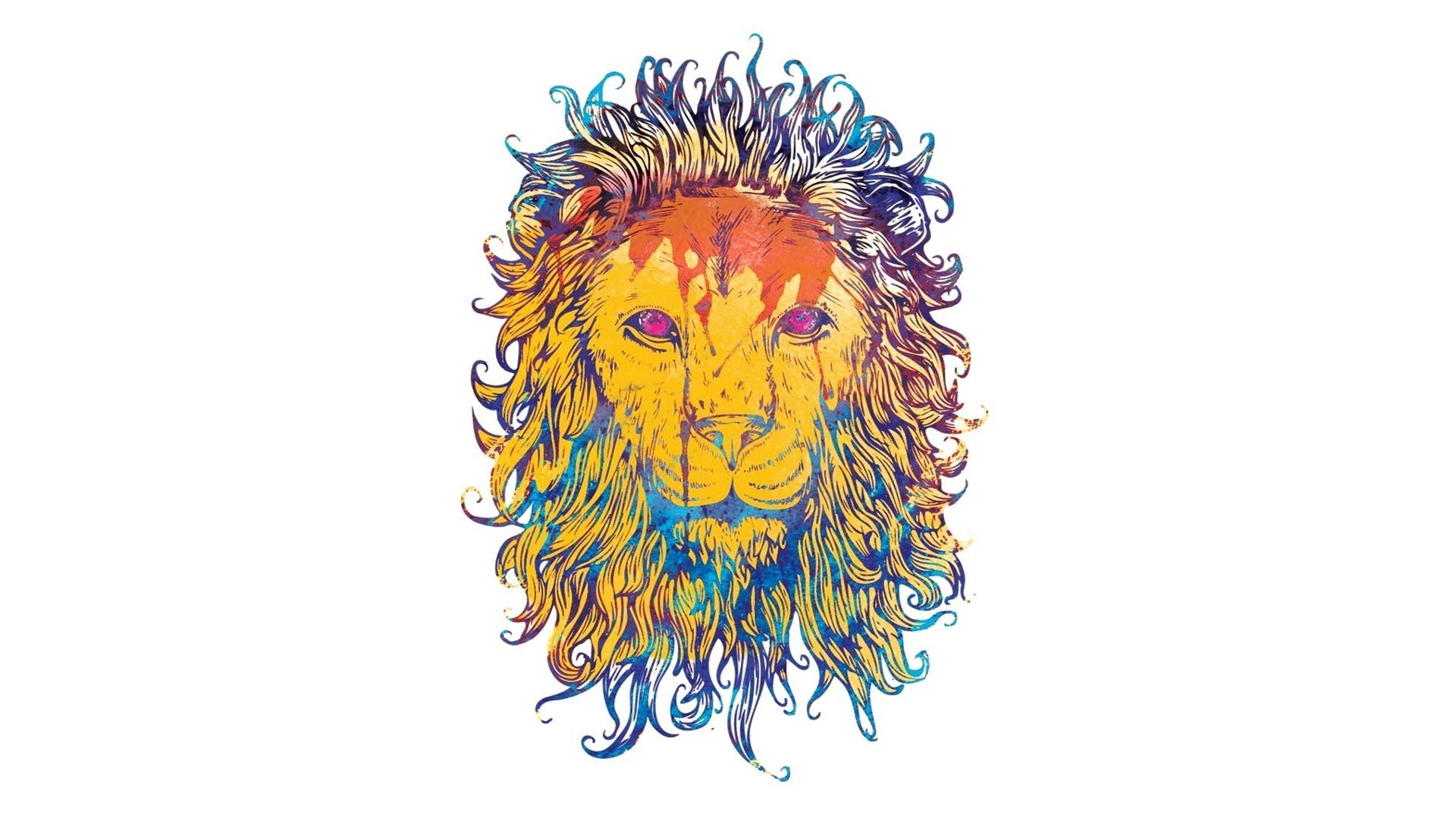 león pintura colores fondo