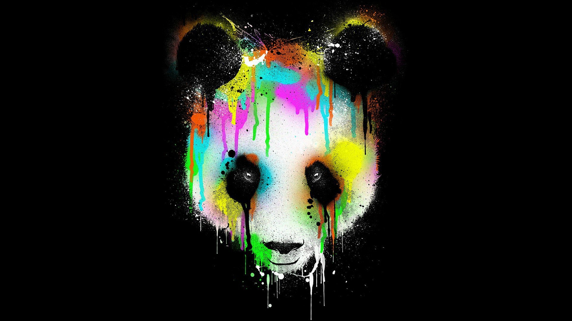 astrazione panda occhi colori sfondo