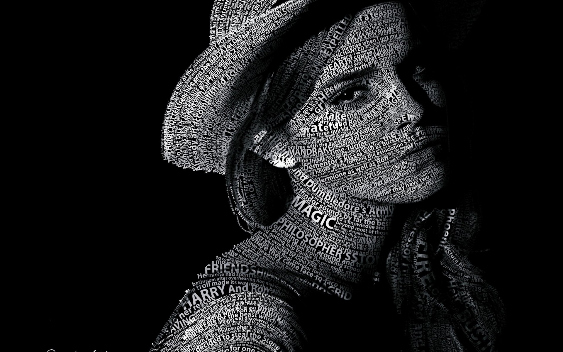 typographie texte emma watson portrait