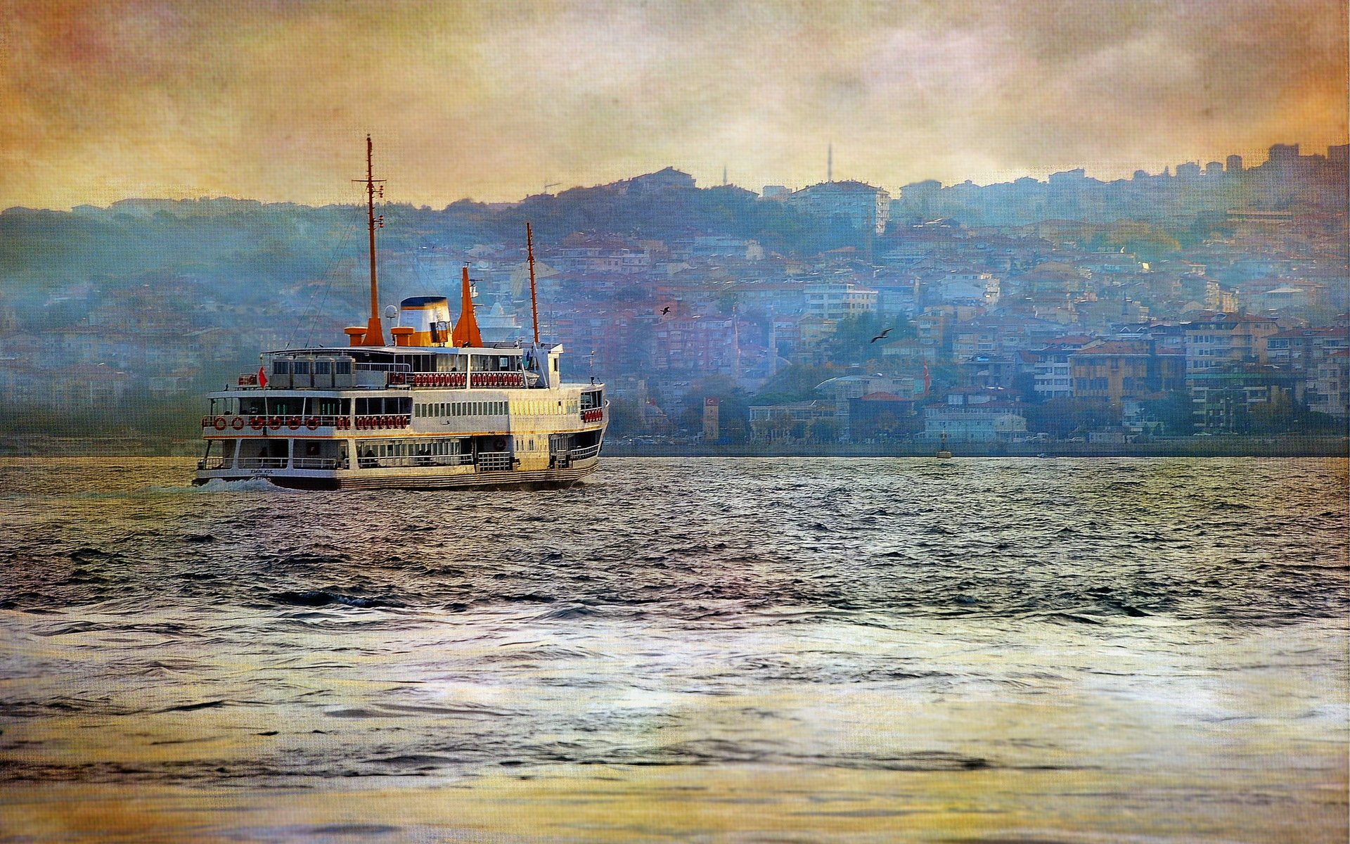 río barco fondo estilo