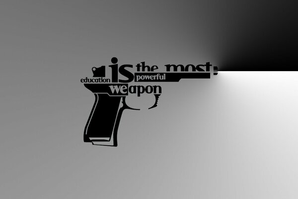 Стильная надпись в виде оружия пистолета