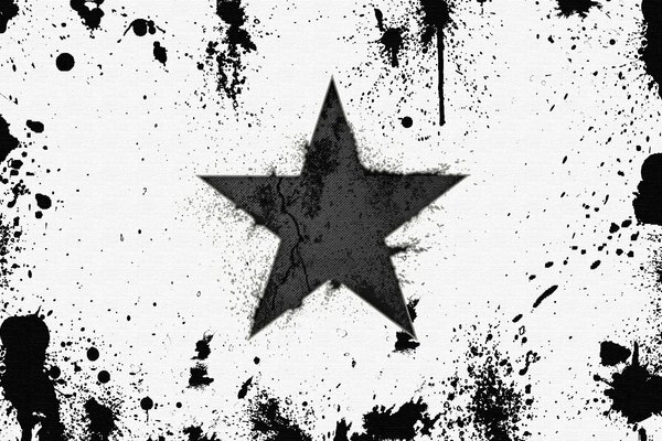 Black star on a white background