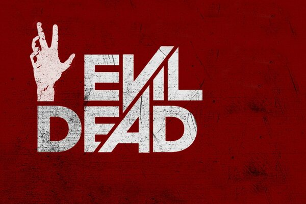 Iscrizione evil dead su sfondo rosso