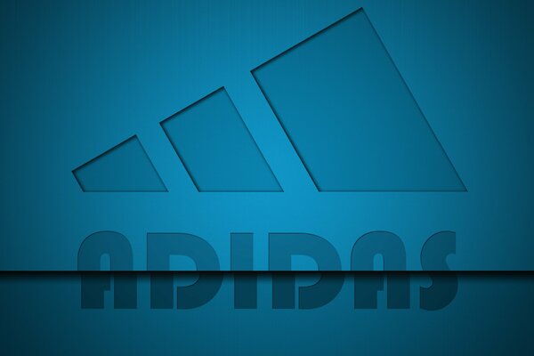 Adidas logo in free execution on a blue background