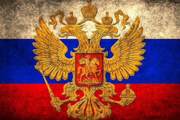 Stara rosyjska flaga z herbem