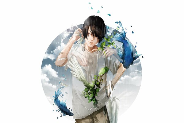 Anime-style guy with fish