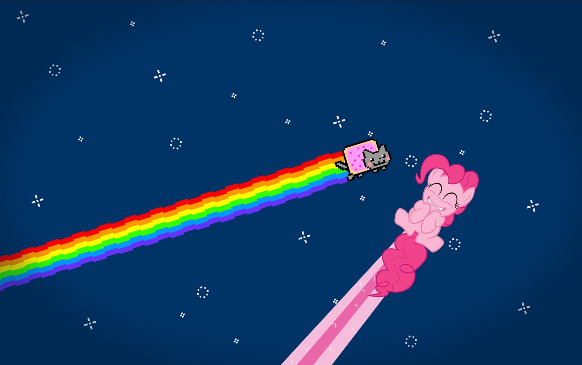 nyan cat katze regenbogen sterne pinky pai anime