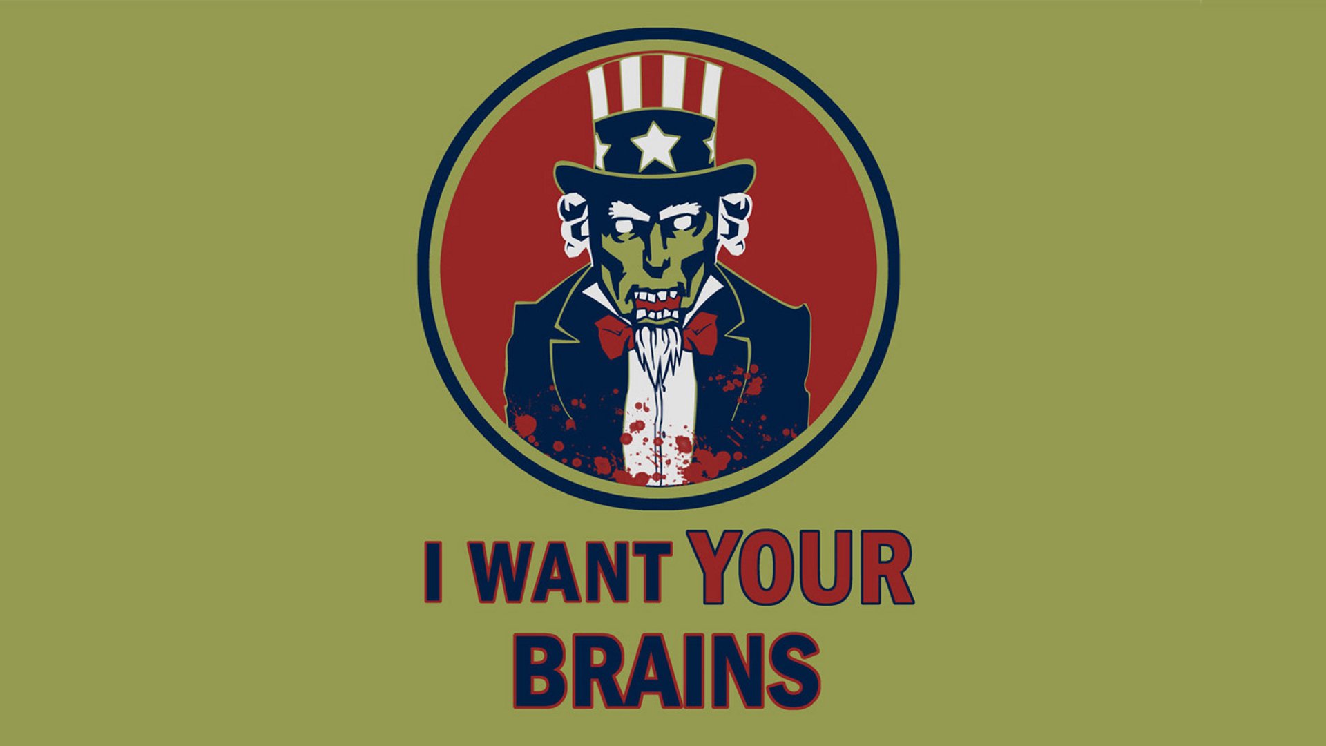 uncle sam zombie i want your brain