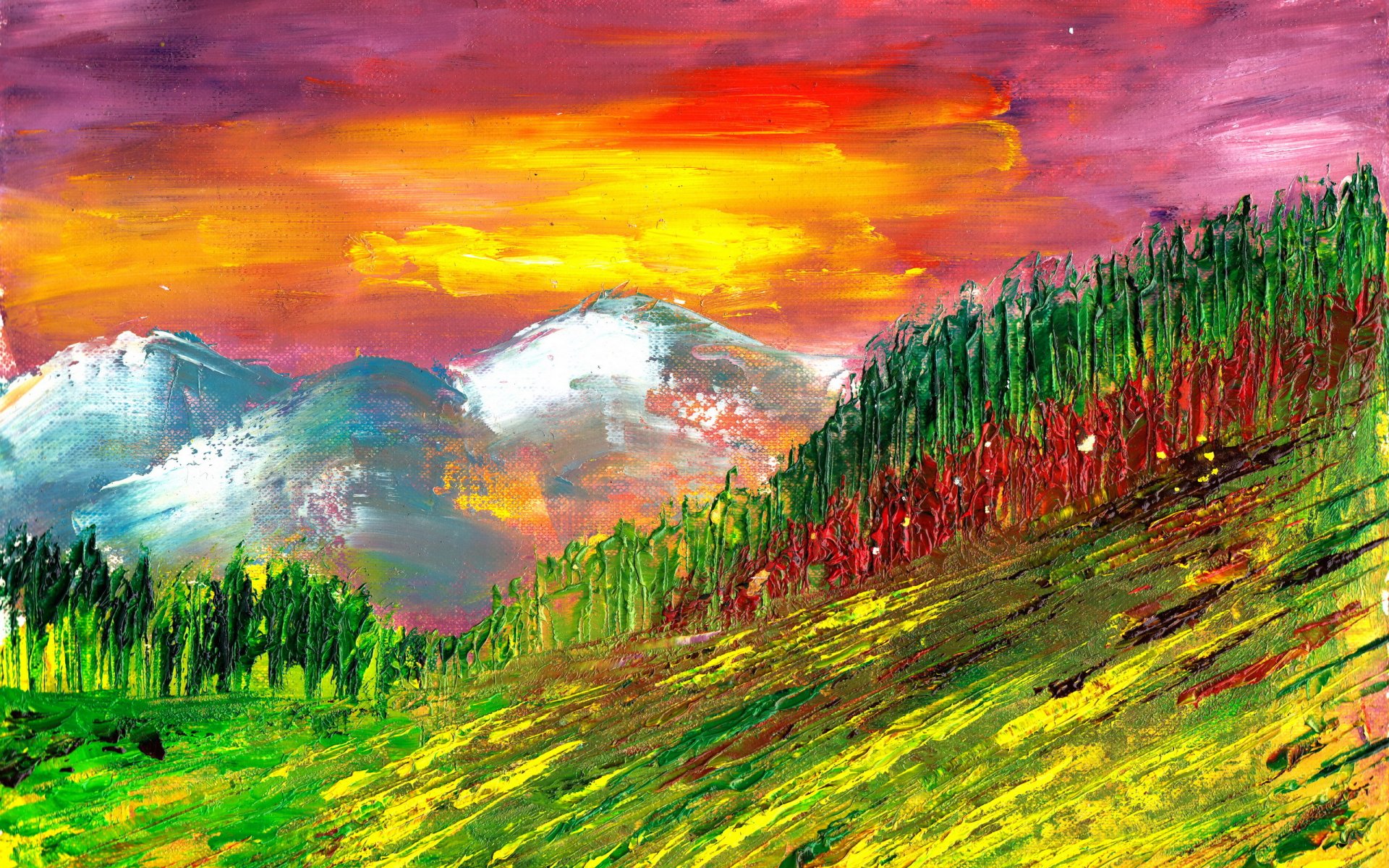 peinture paysage nature été style