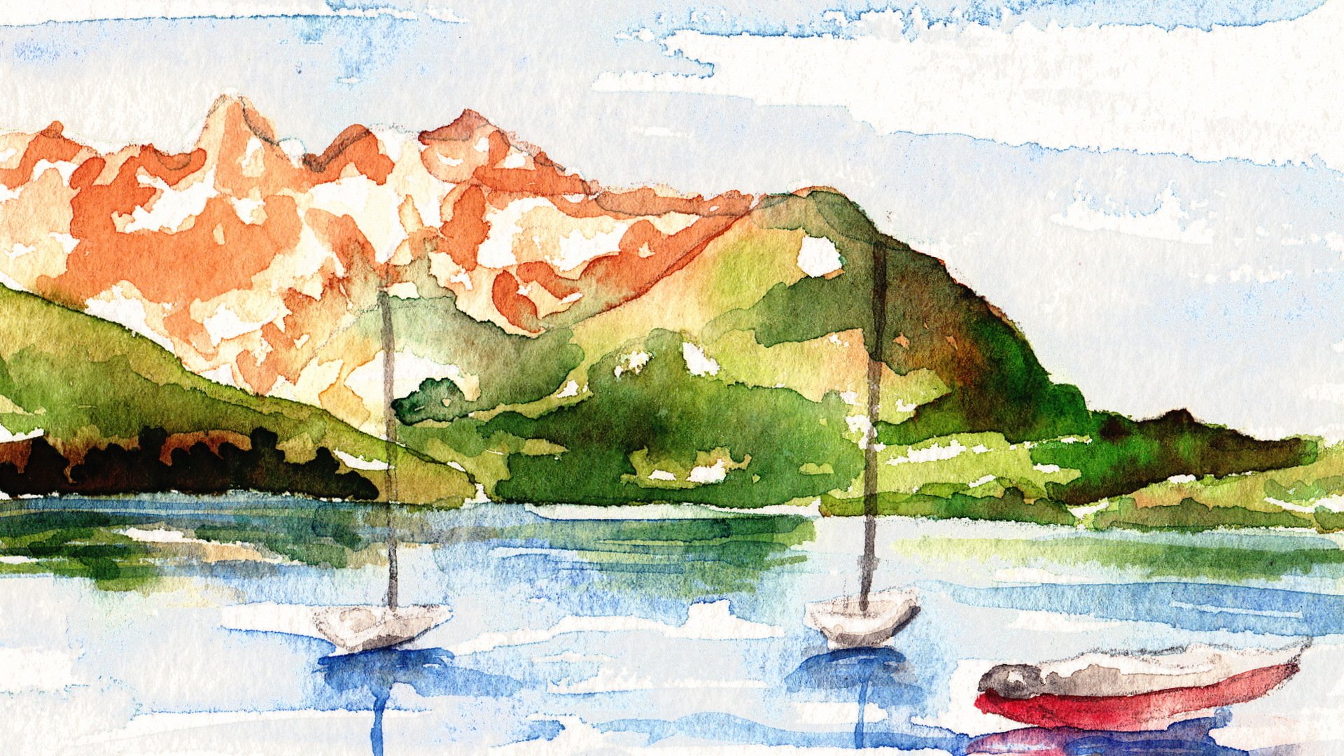 malerei aquarell landschaft hintergrund stil