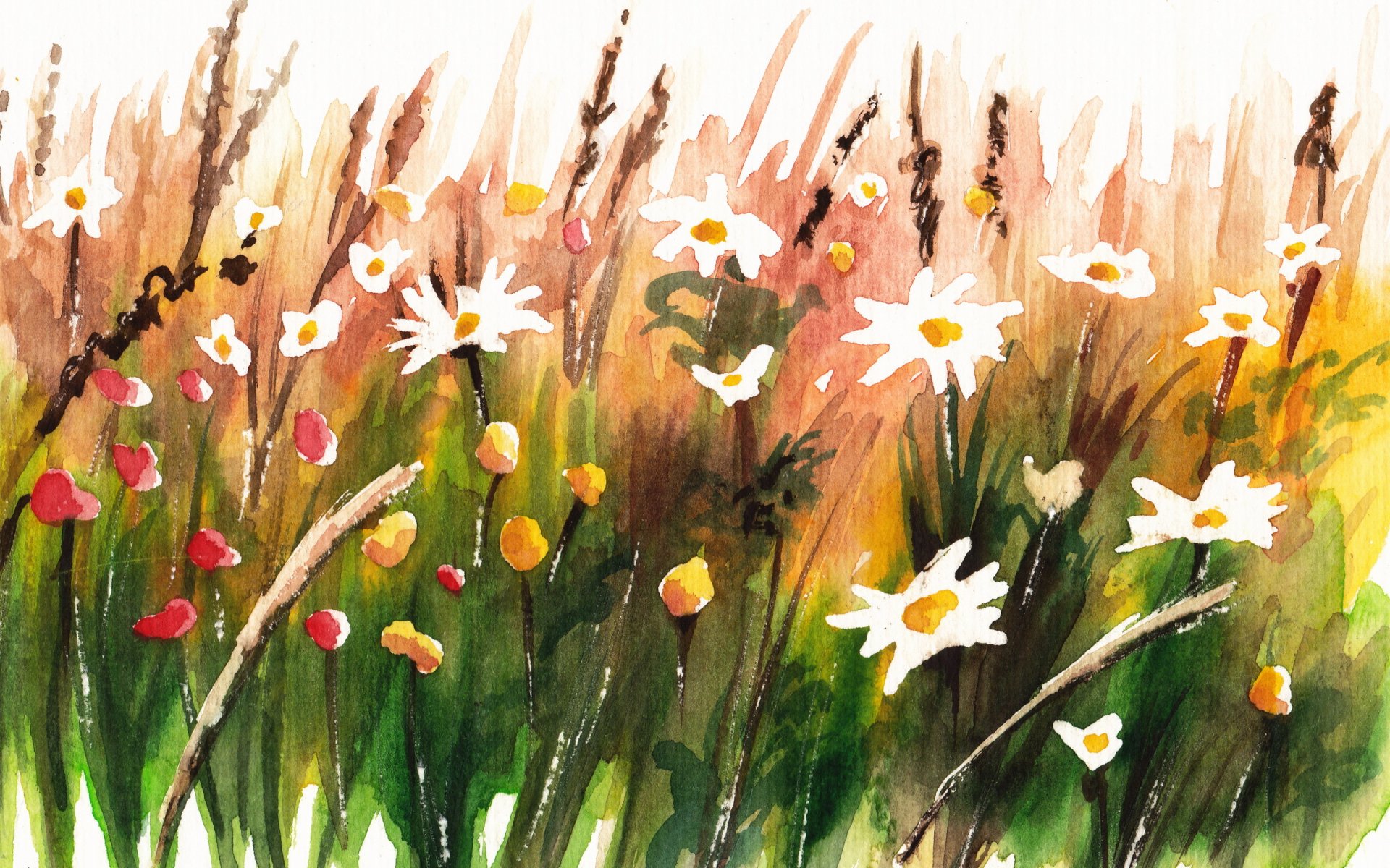 malerei sommer hintergrund stil aquarell