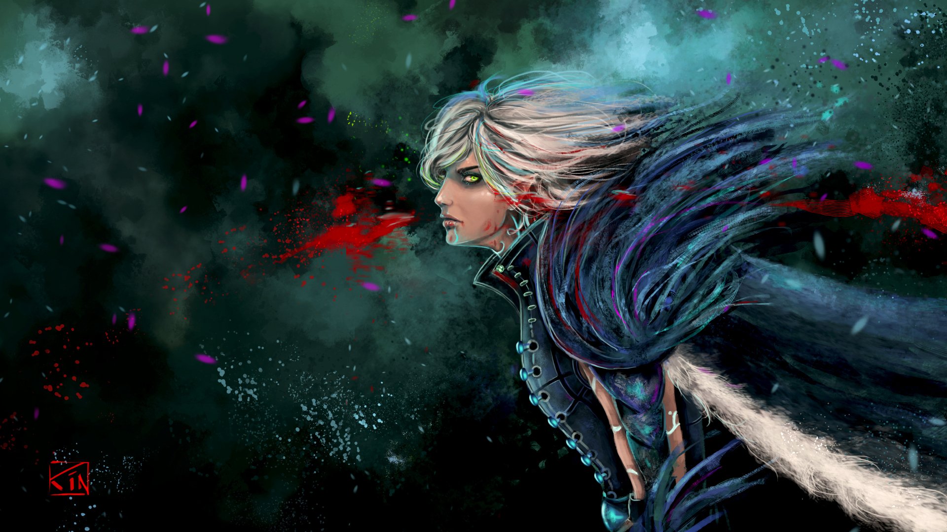 dragon age fenris art rinacane abstrakcja pióra elf facet