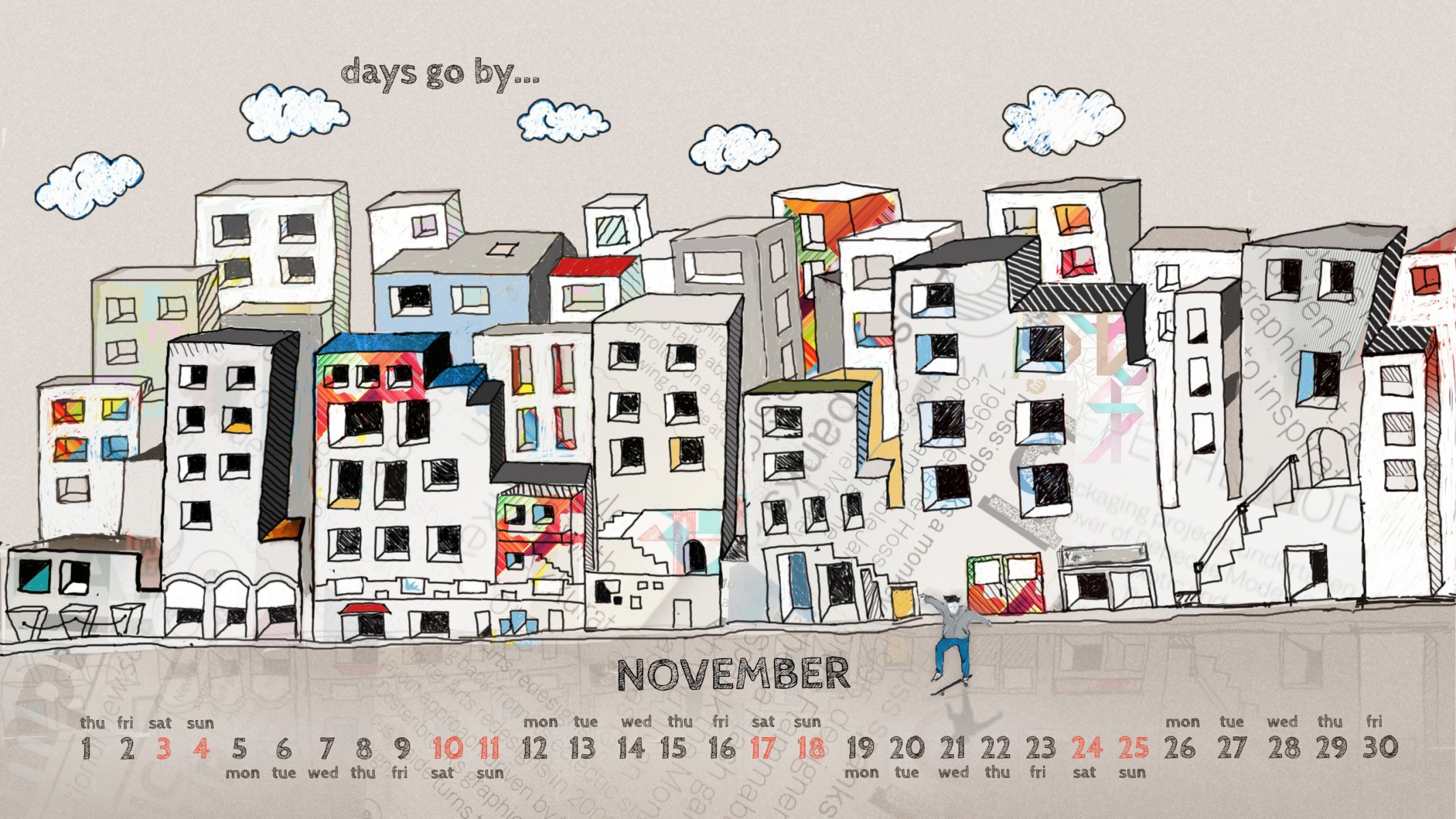 noviembre 2012 calendario números figura ciudad casa persona