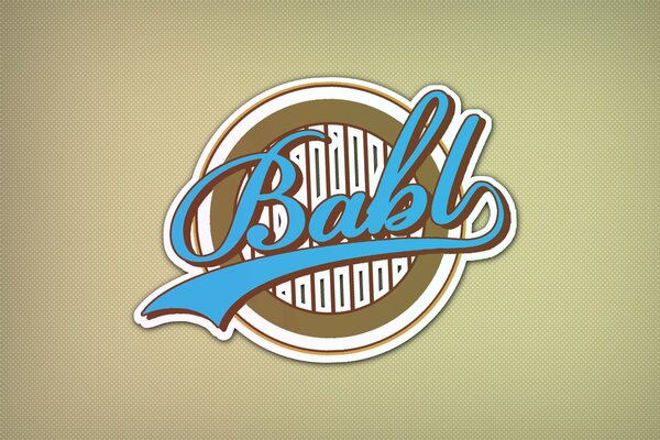 Elegante logotipo de Babl sobre fondo de color pastel