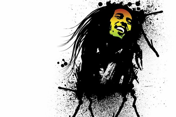 Graffiti de Bob Marley en colores brillantes