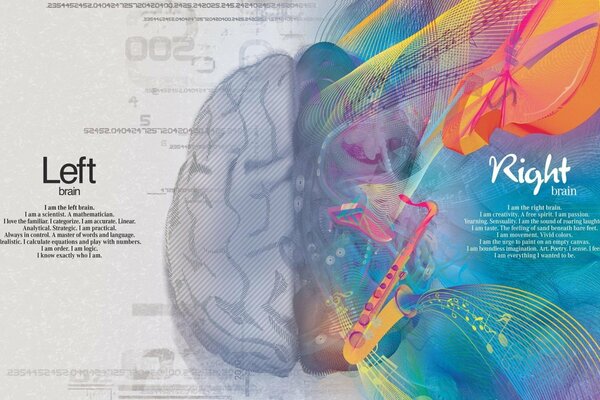 Personalidad creativa. El cerebro percibe muchas imágenes