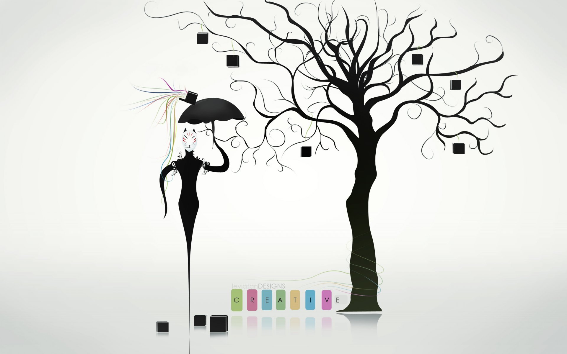 creative tree mask umbrella