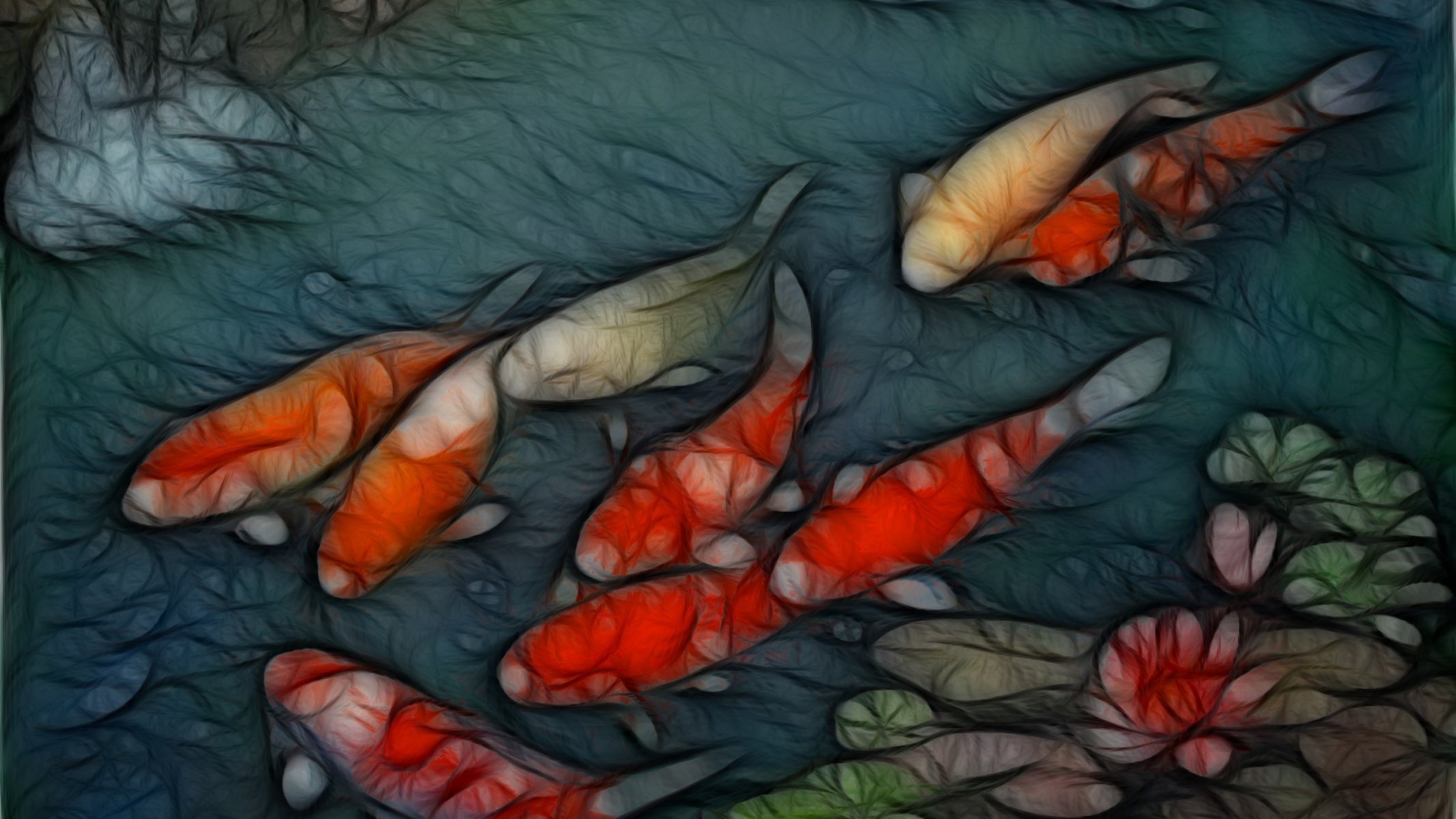 dessin poissons eau carpe