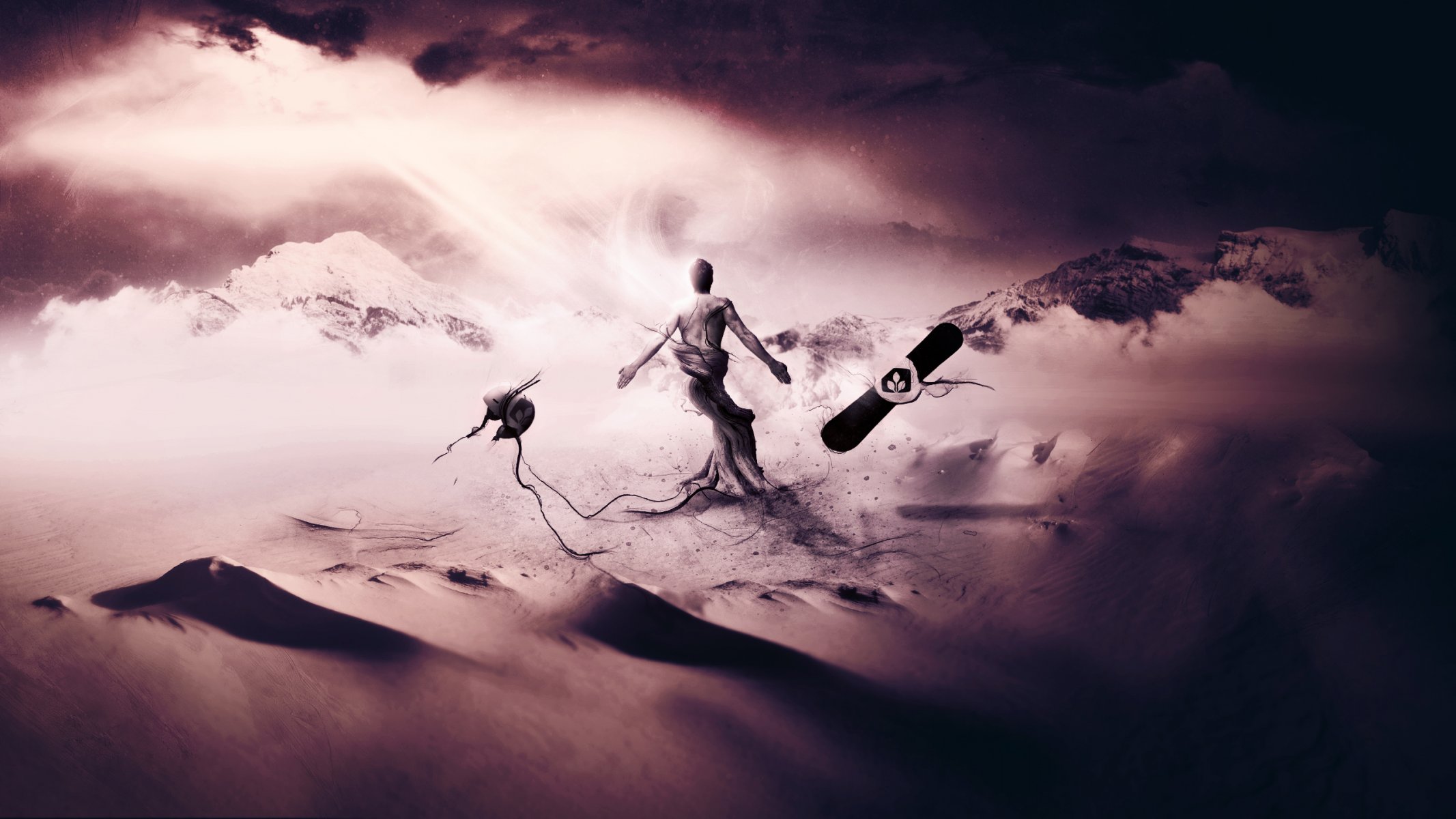 desktop wallpaper art creative sands dunes the roots man helmet snowboarding fantasy