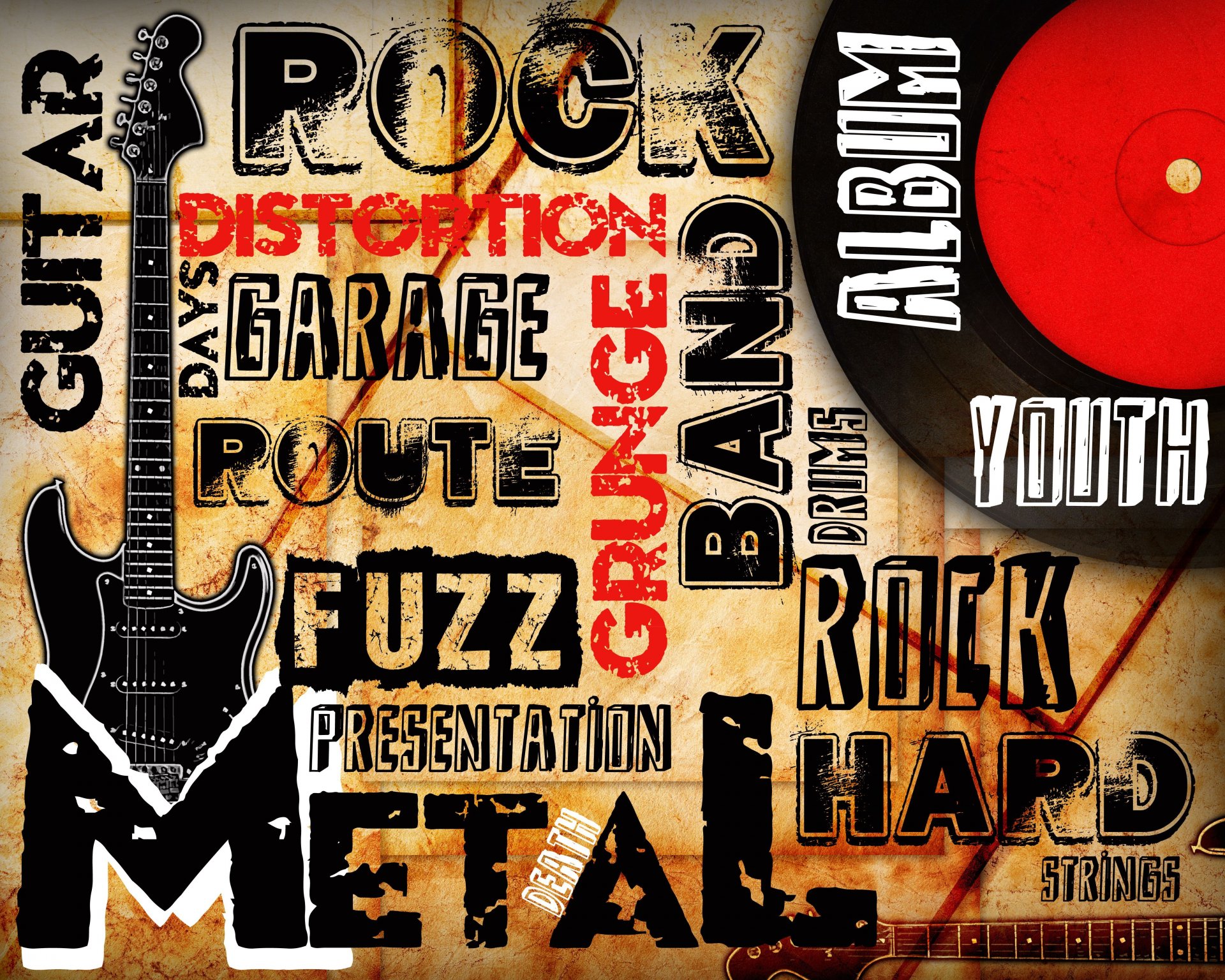 rock guitare métal distorsion album grunge image musique route directions style