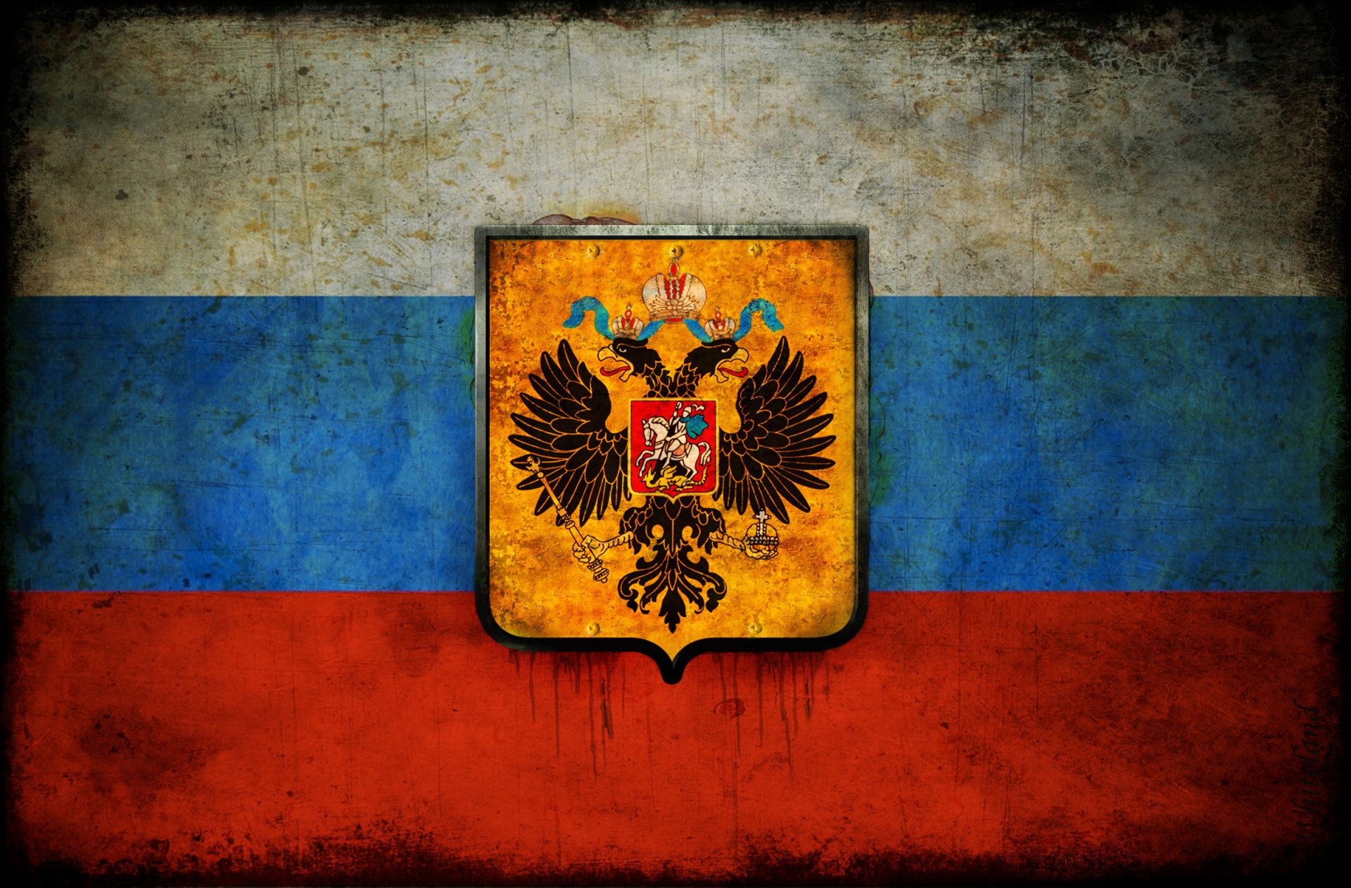 tricolor flagge russlands wappen