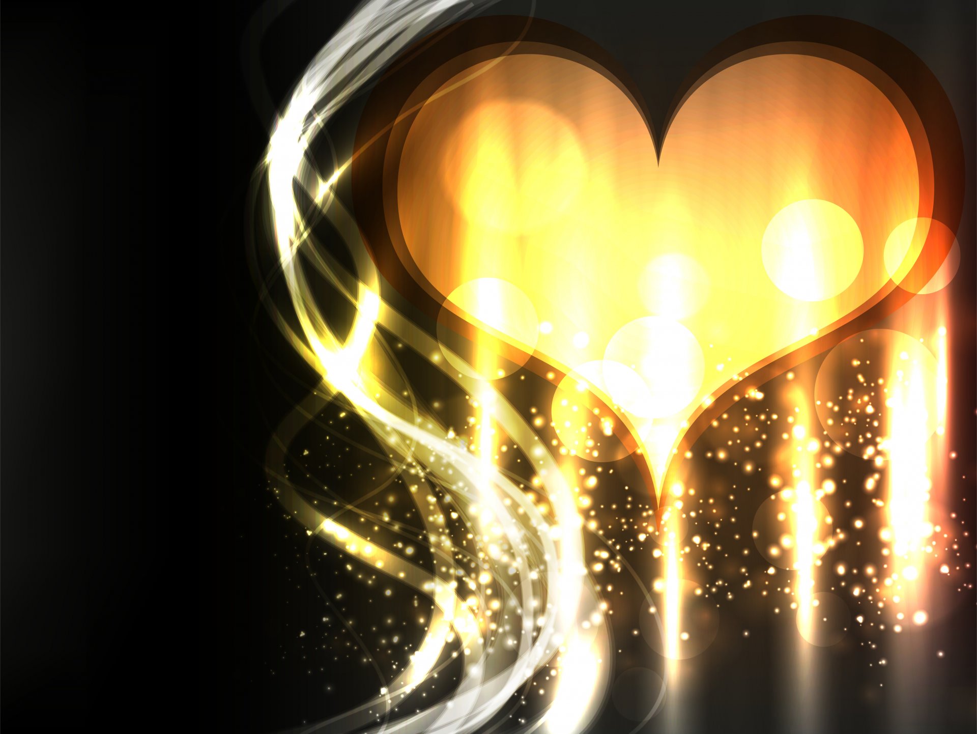 golden heart gold heart vector bright reflections abstract love