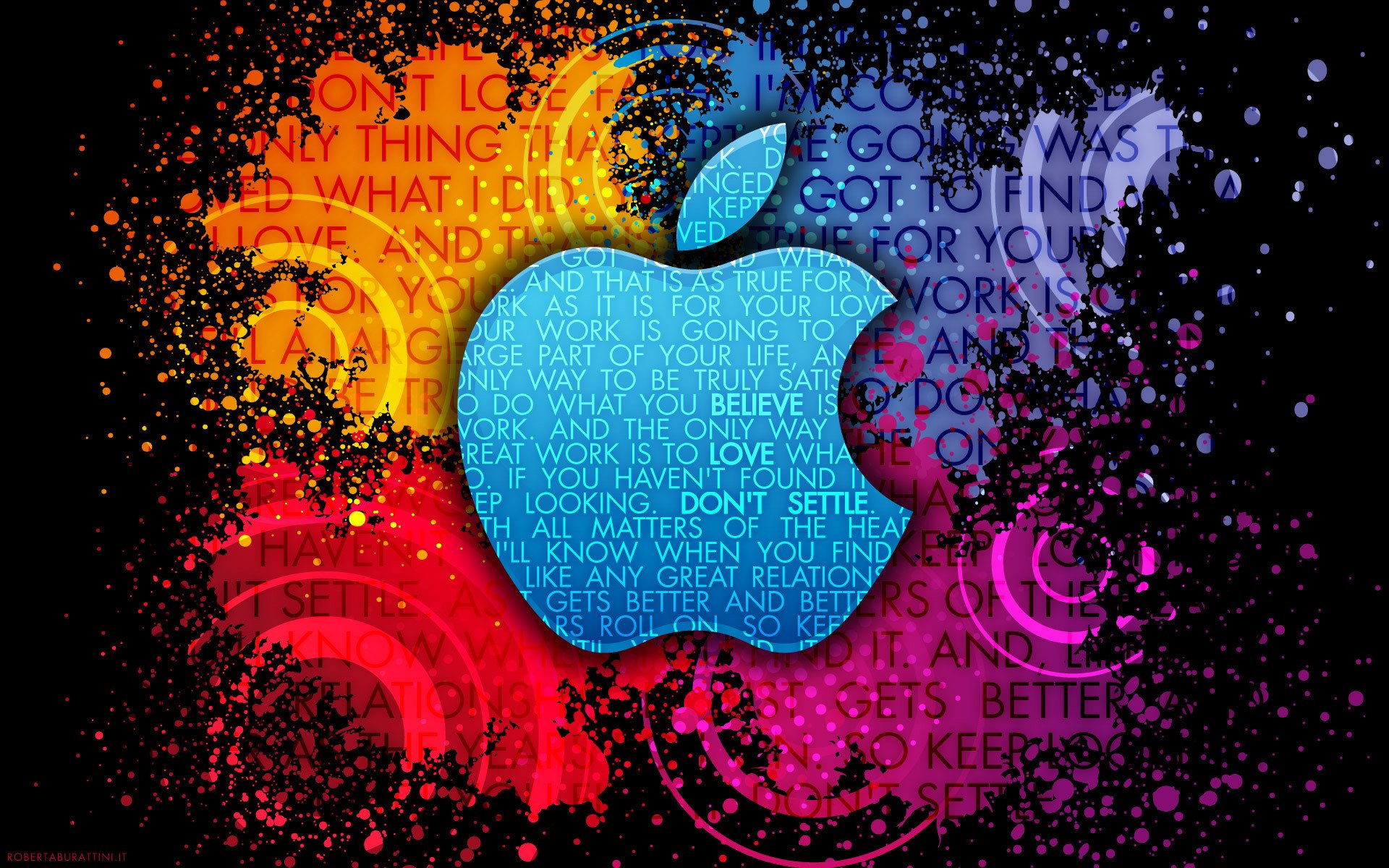 pomme steve jobs style peintures phrases mots points modèles marque logo signe couleurs points modèles marque logo 1920x1200