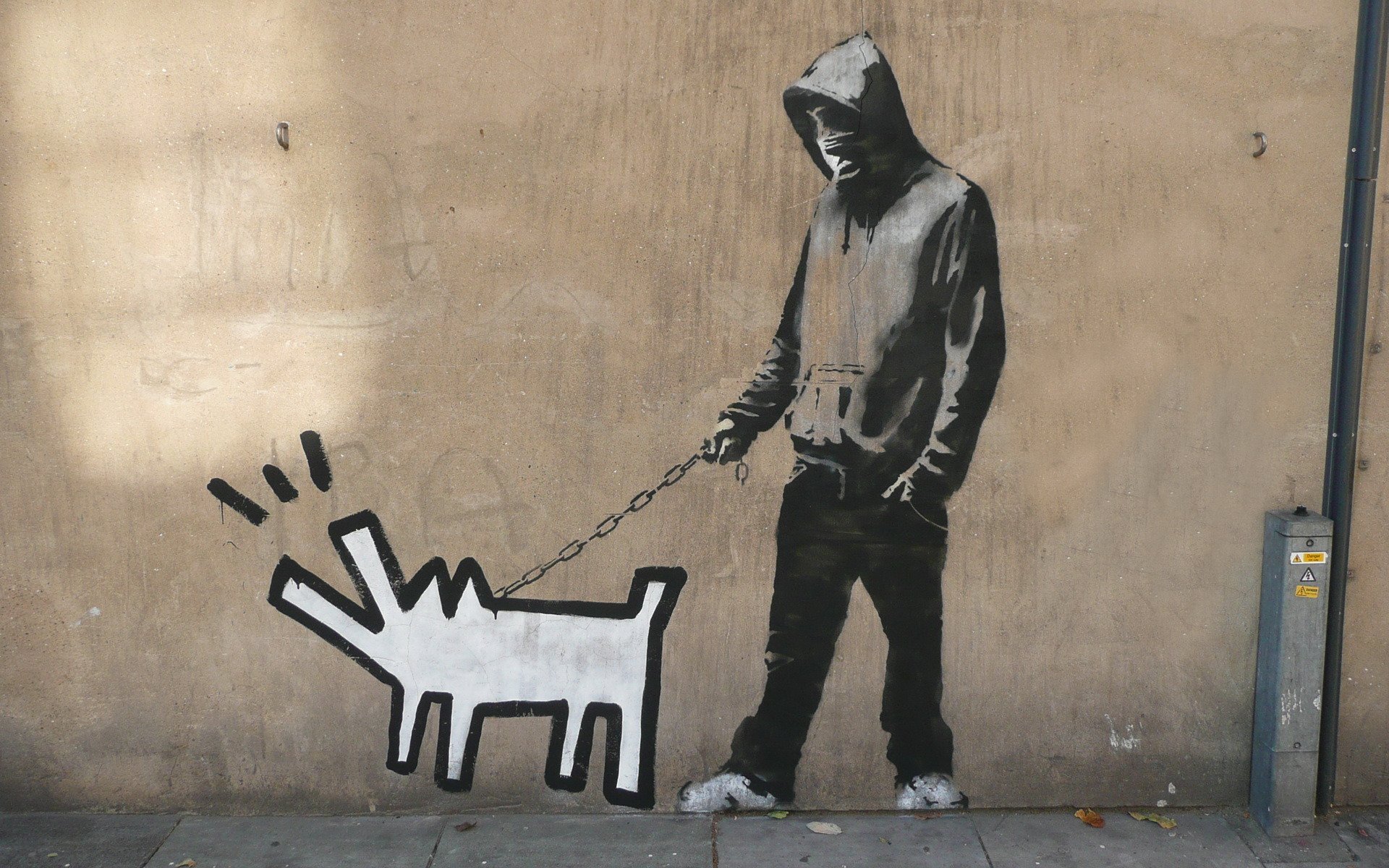 graffiti banksy häring hund