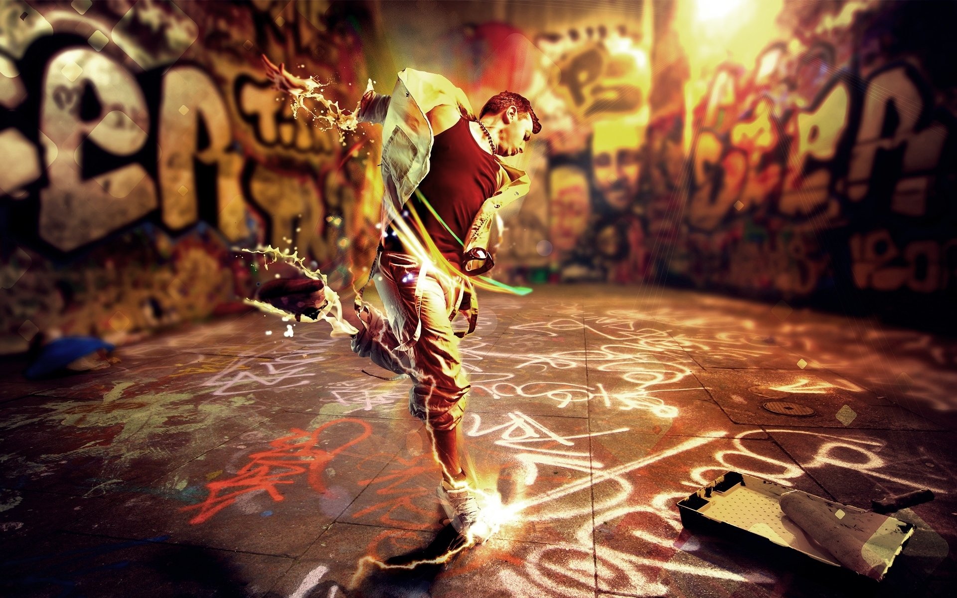 dance movement guy graffiti rhythm energy music style creativity multicolored energy