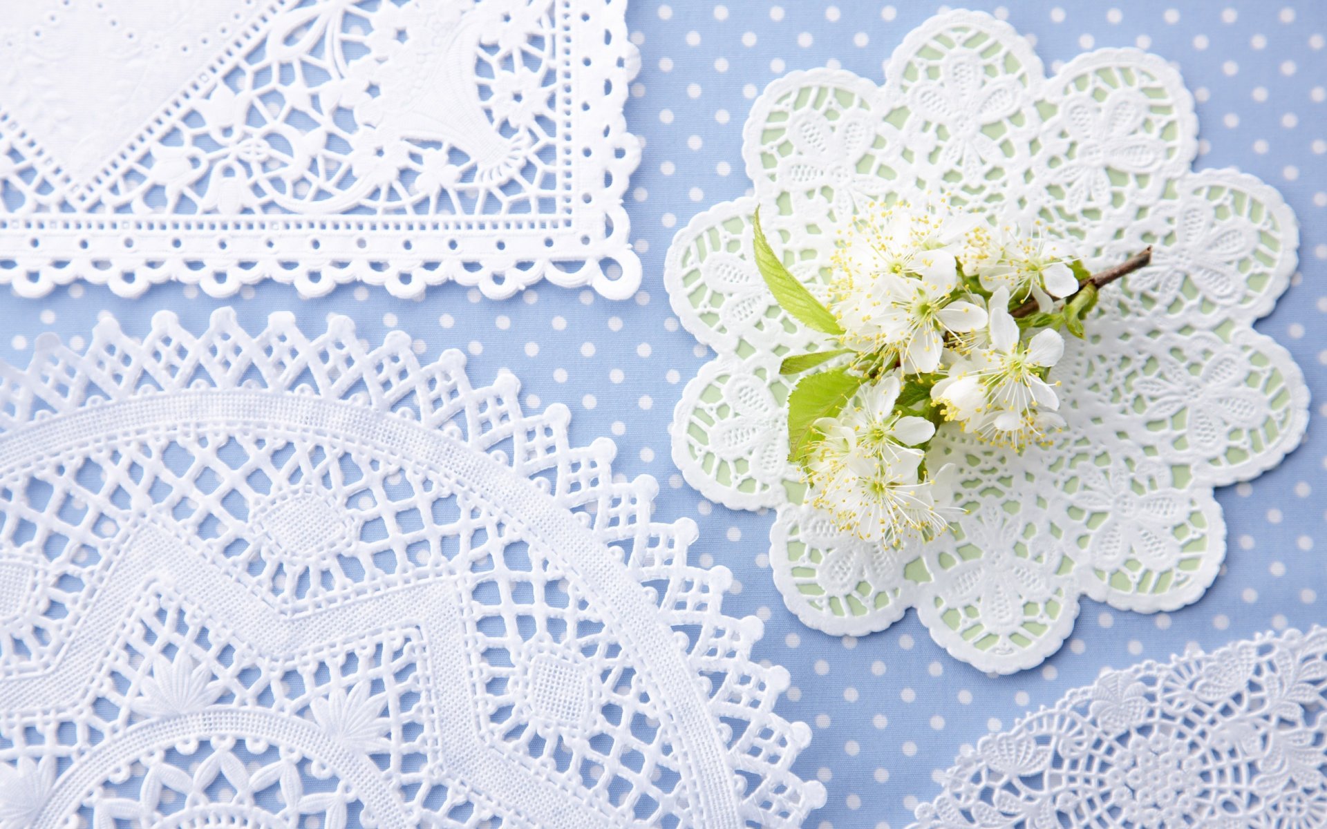 spitze servietten blumen zweig durchbrochene tupfen