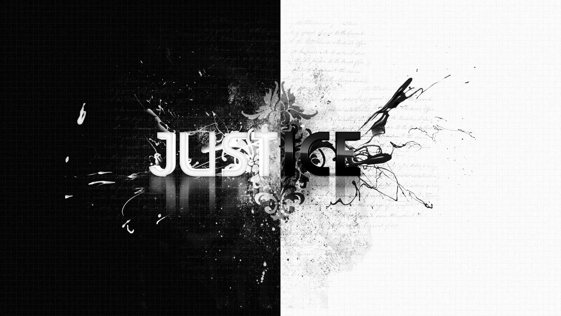 justice justice style word inscription patterns b/w models b&w 1920x1080