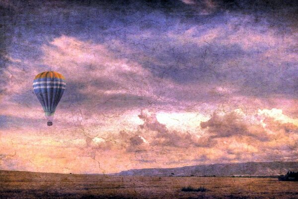 Ball am Abendhimmel, Meer Strand