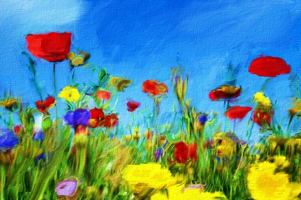 Painting with wildflowers