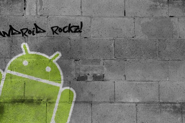 Graffiti an der Android-Wand