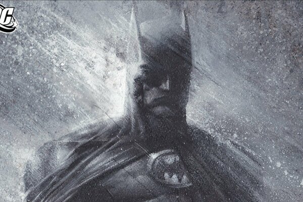 Batman w deszczu rysunek