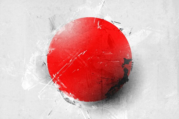 The flag of Japan is white with red