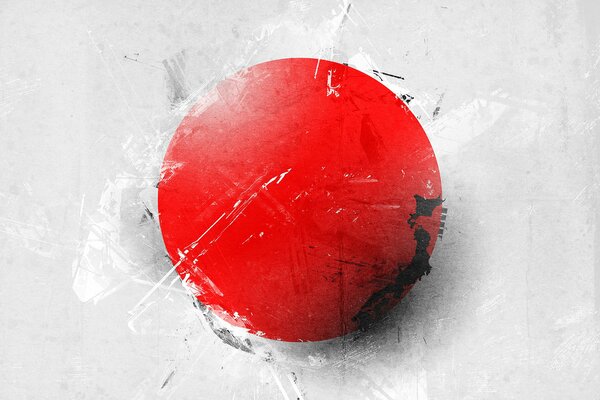Флаг Японии белый с красным