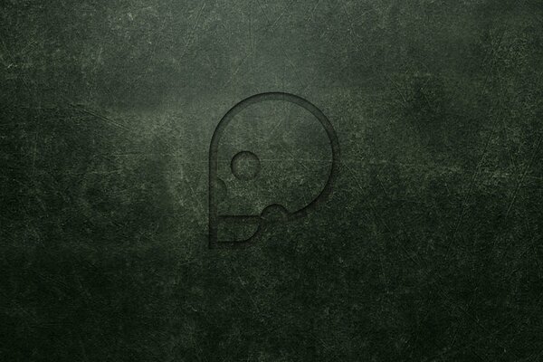 Crâne sur le mur dans un style minimaliste