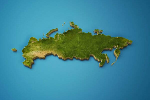 3d image of the map of Russia