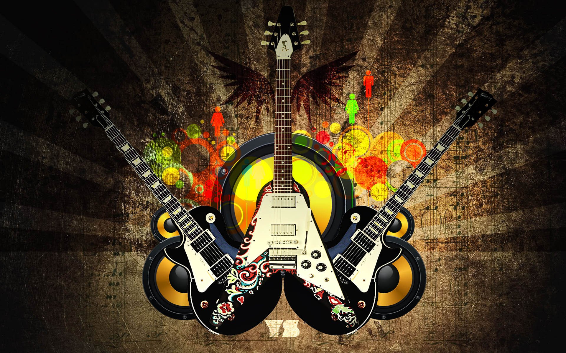 logotipo guitarra sonido