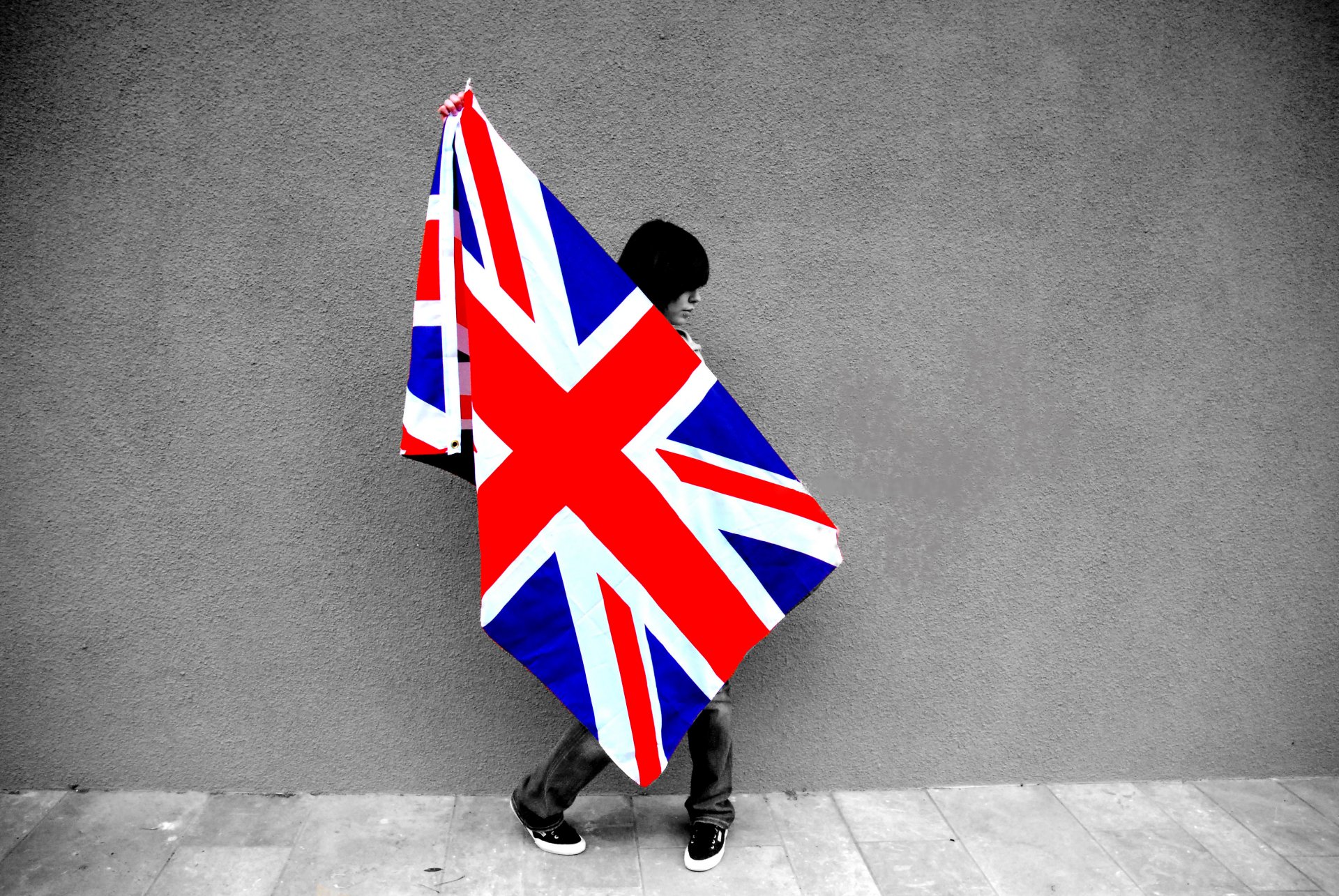 britain flag girl wall flag