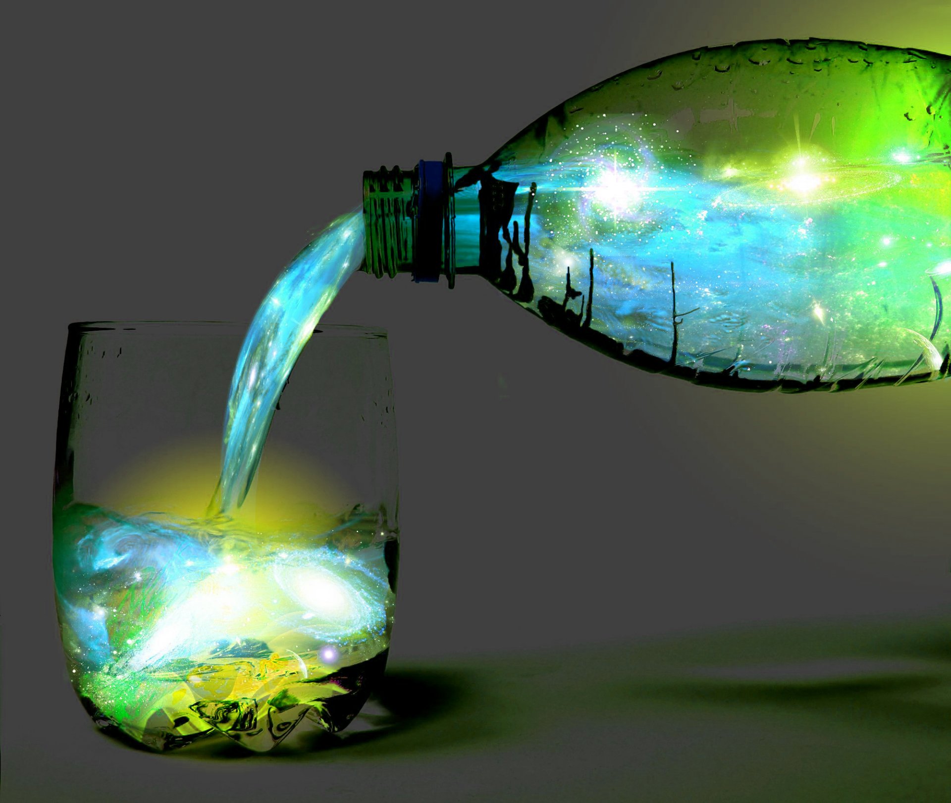 glas flasche universum