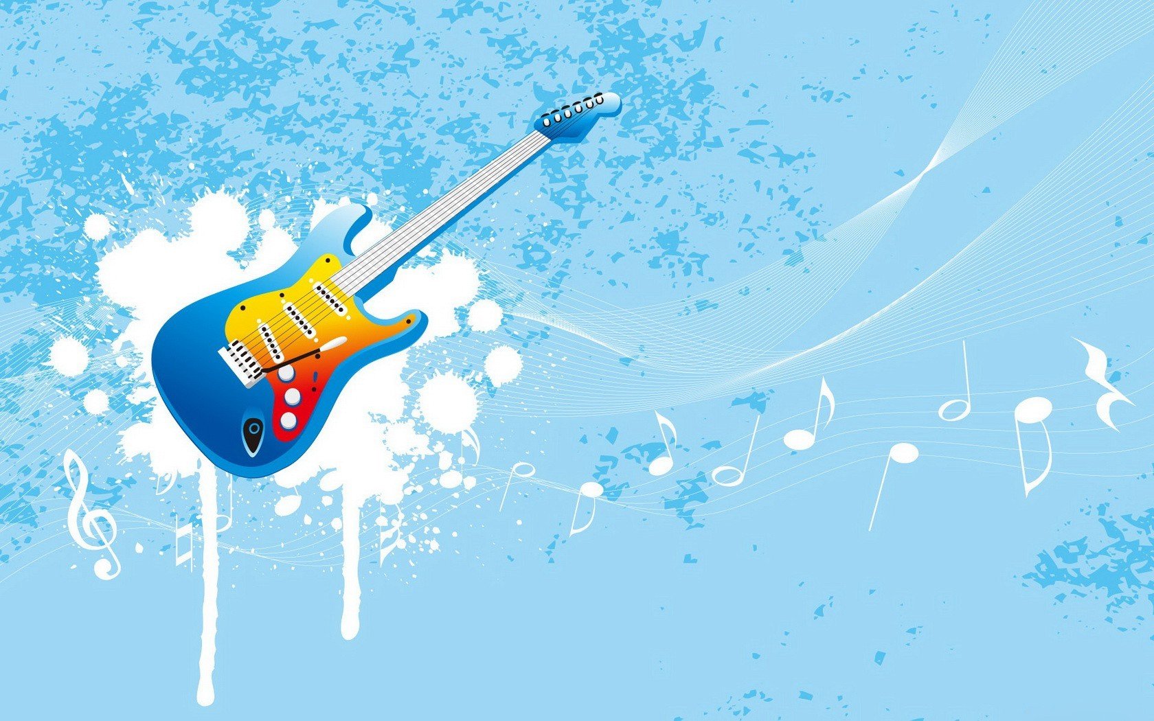 chitarra blu spartiti musica vettoriale