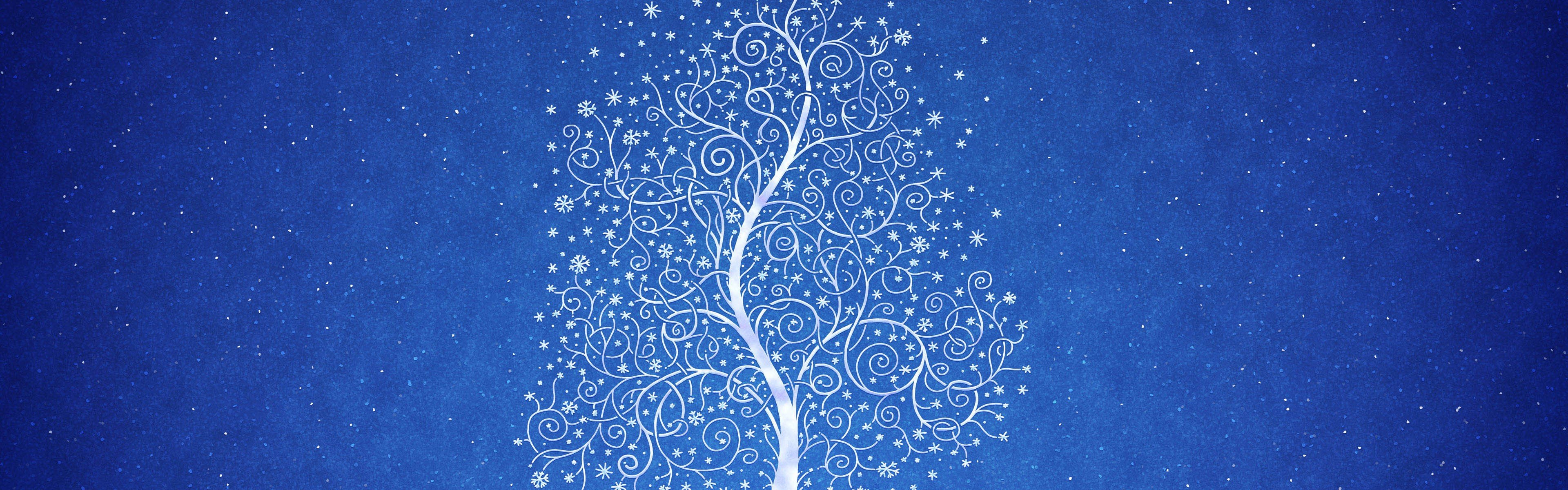 arbre neige modèle bleu