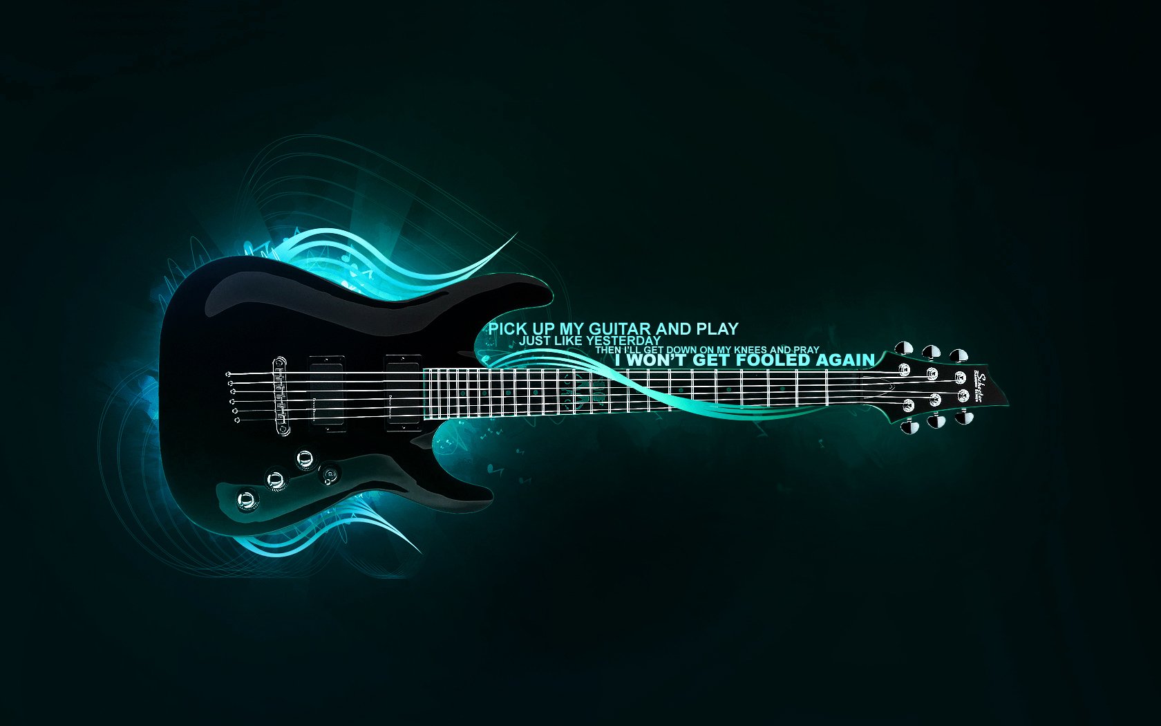 chitarra blu elaborazione
