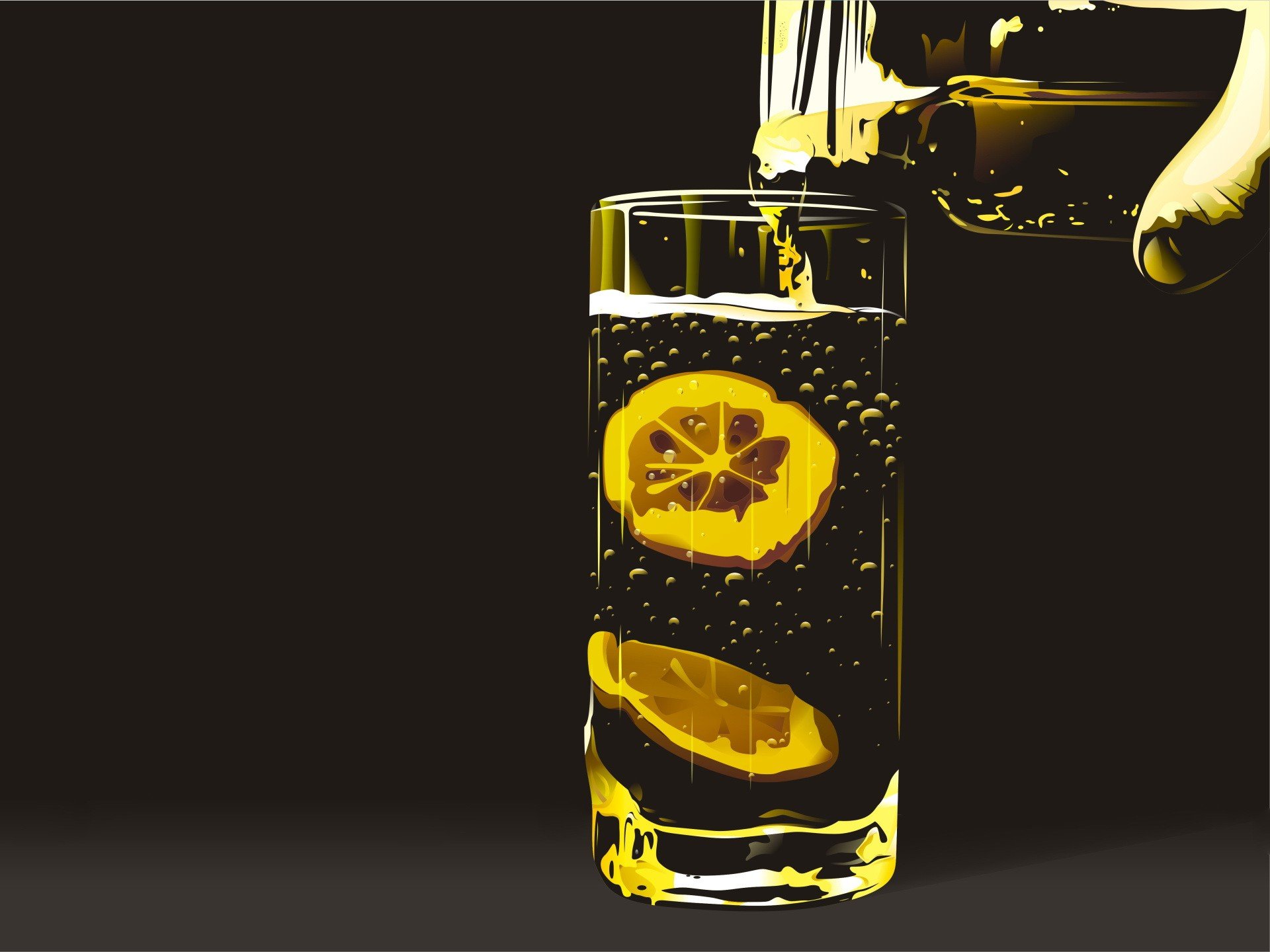 vector glass lemon