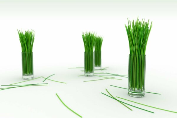 Verres transparents avec des verts