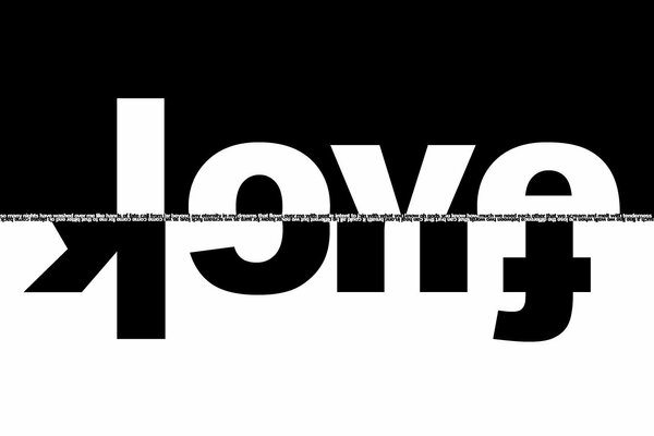 Black and white inscription in English LOVE-FUCK 