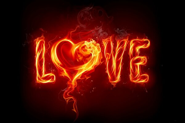 The heart is on fire. Love is burning