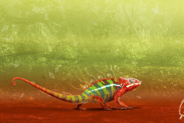 Chameleon. Animal. Design. Multicolored